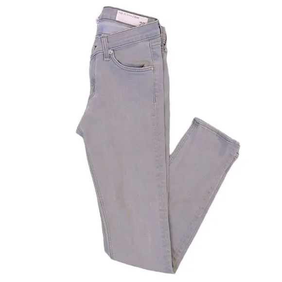 Rag & Bone Gray Skinny Low Rise Denim Jeans - Picture 2 of 9
